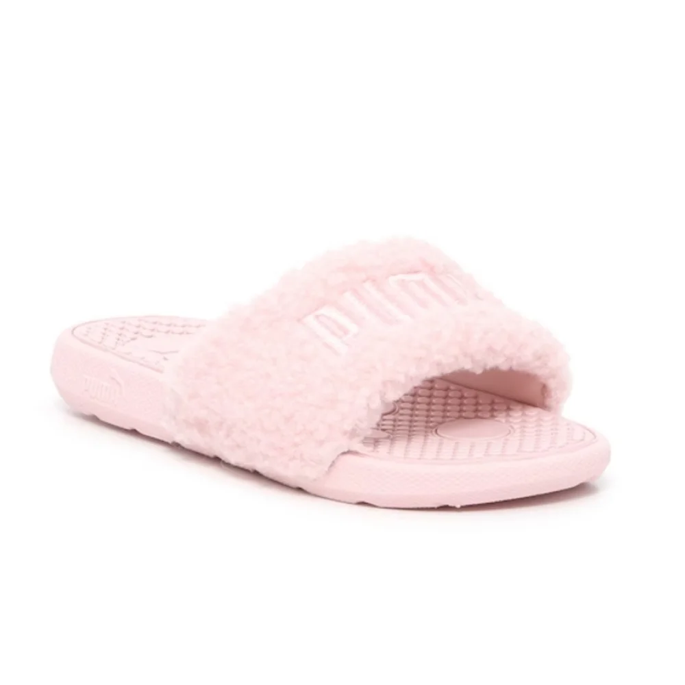 NWT Cool Cat Sherpa Slide Sandals Puma Light Pink Kids Size 11